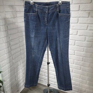 Cleo Ladies Size 12 Straight Leg Medium Wash Blue Jeans
